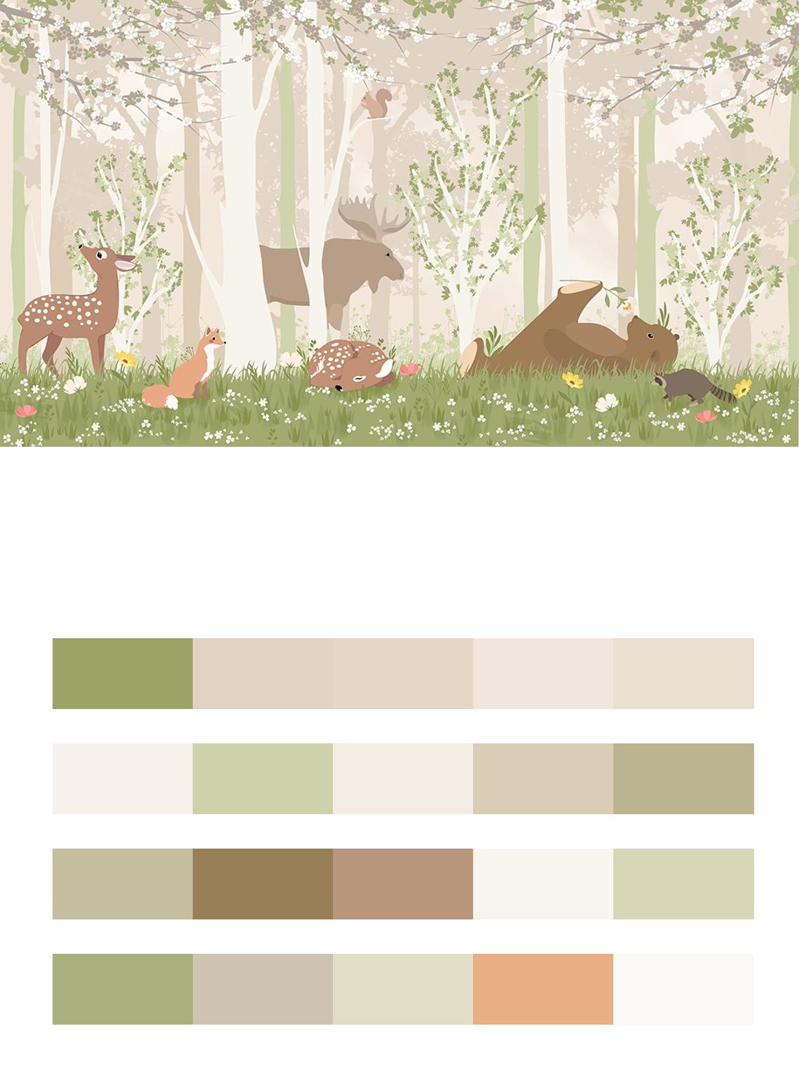 животные в лесу цвета